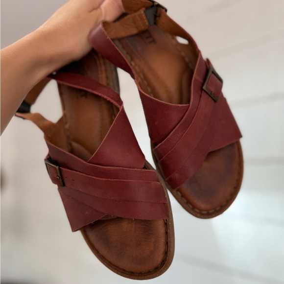 Born Shoes - BORN Women's Red Leather Sandals